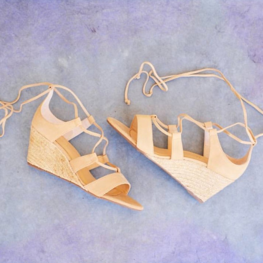 Gladiator Lace Up Kitten Wedge Sandals - Picture 6 of 8